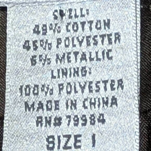 Chico's Jacket Womens Medium 8 Chocolate Brown Crinkle 3/4 Sleeve Mob Wife - Picture 10 of 11